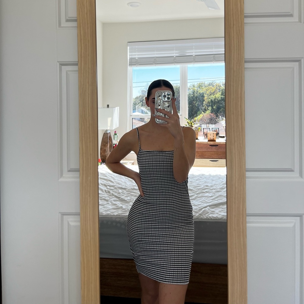 Checkered/Plaid Fitted Dress